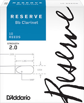 D'Addario Reserve B Flat Clarinet Reeds