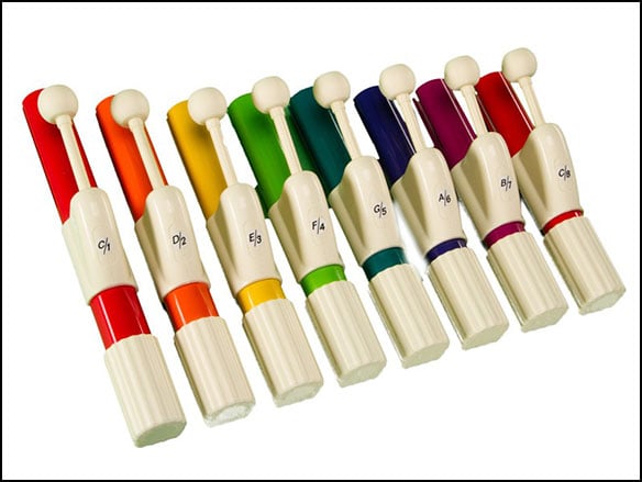 Student Handchimes Set of 8 in Boomwhacker Colors with Case