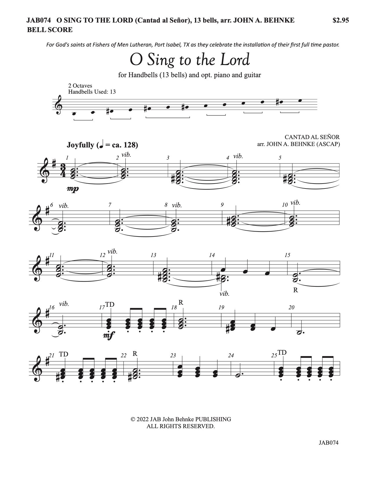 O Sing To The Lord