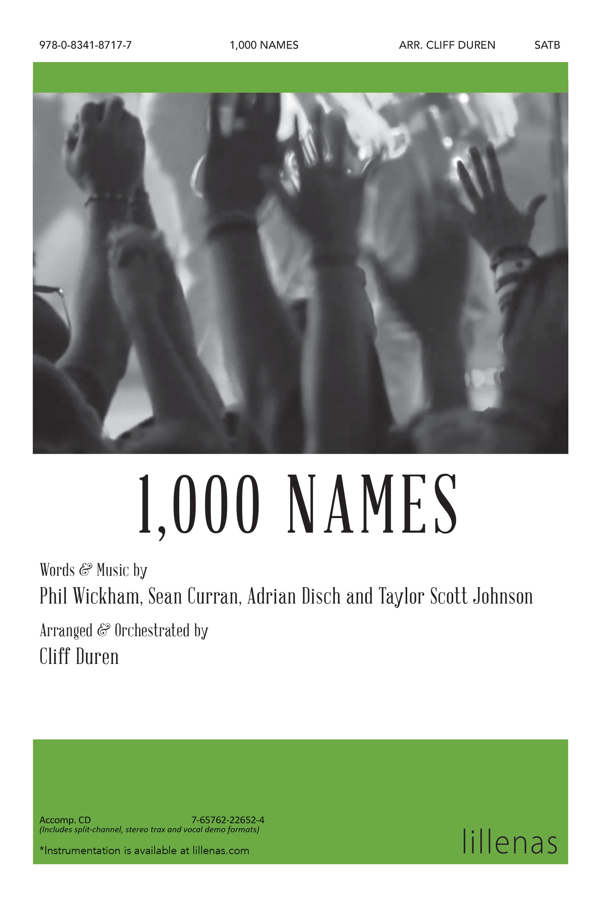 1000 Names church choir sheet music cover