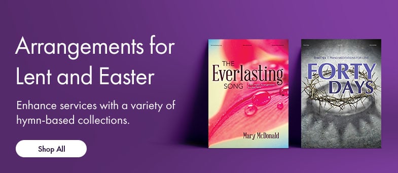 Shop piano arrangements of hymn-based collections for Lent.