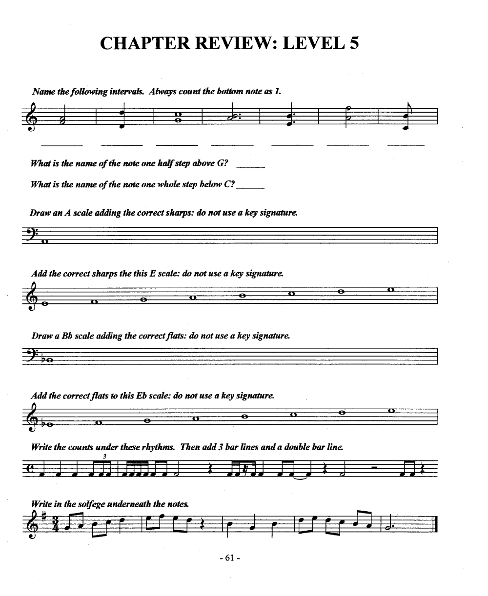 MUSIC THEORY FOR SINGERS CONDENSED COURSE