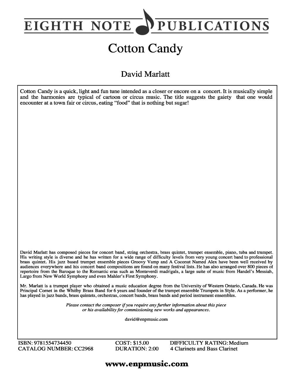 COTTON CANDY CLARINET QUINTET