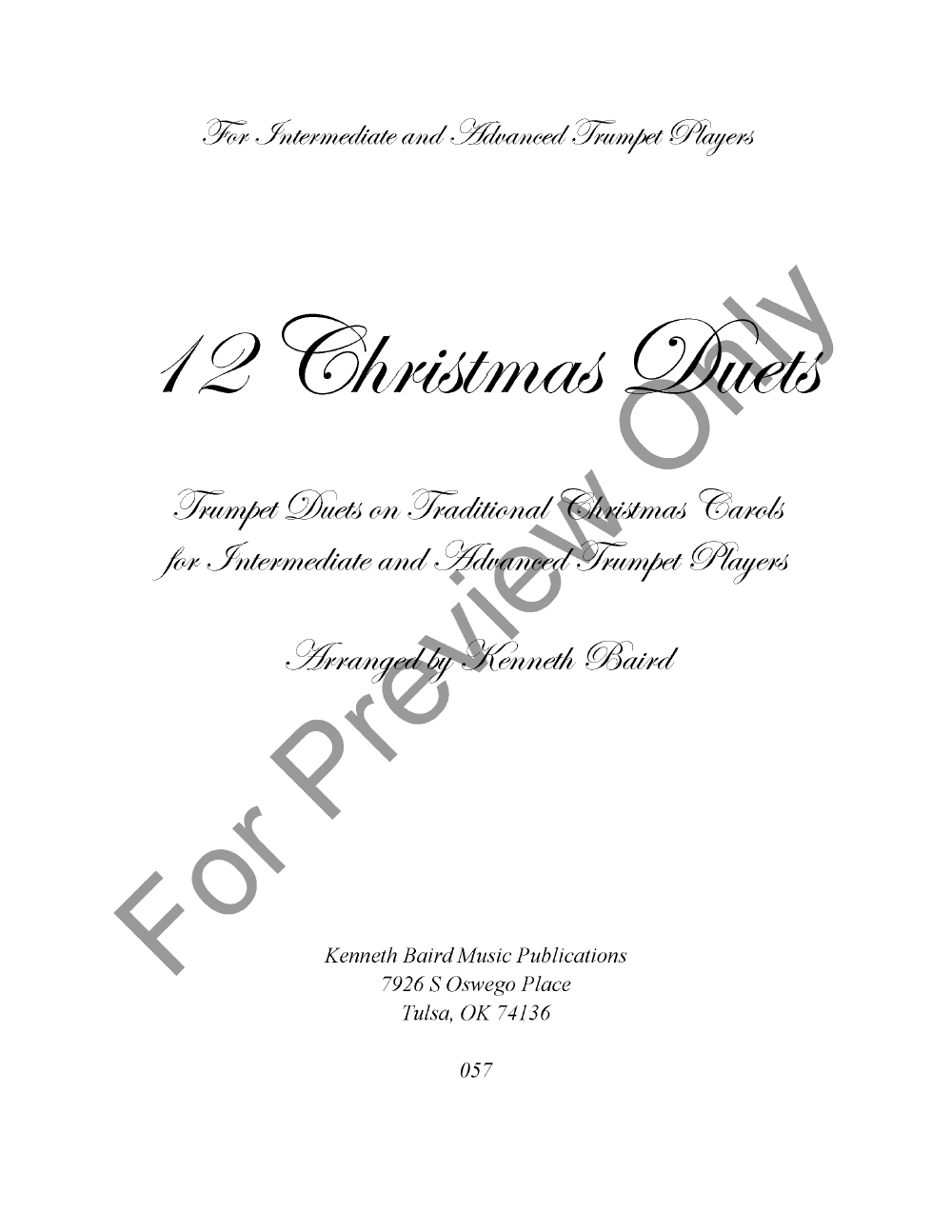 12 Christmas Duets for Trumpets P.O.D.