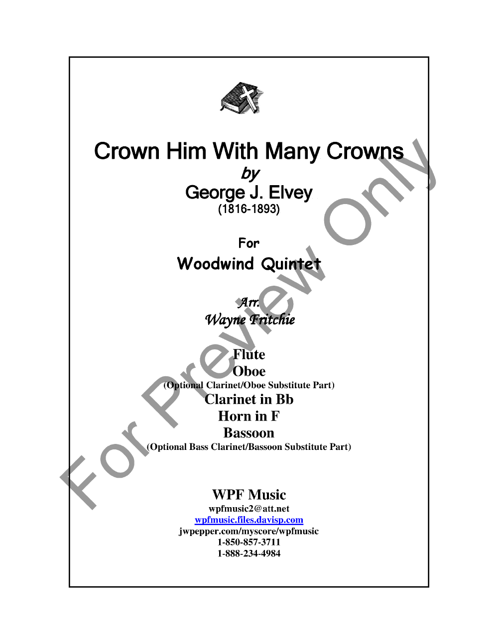 Crown Him with Many Crowns Woodwind Quintet P.O.D.