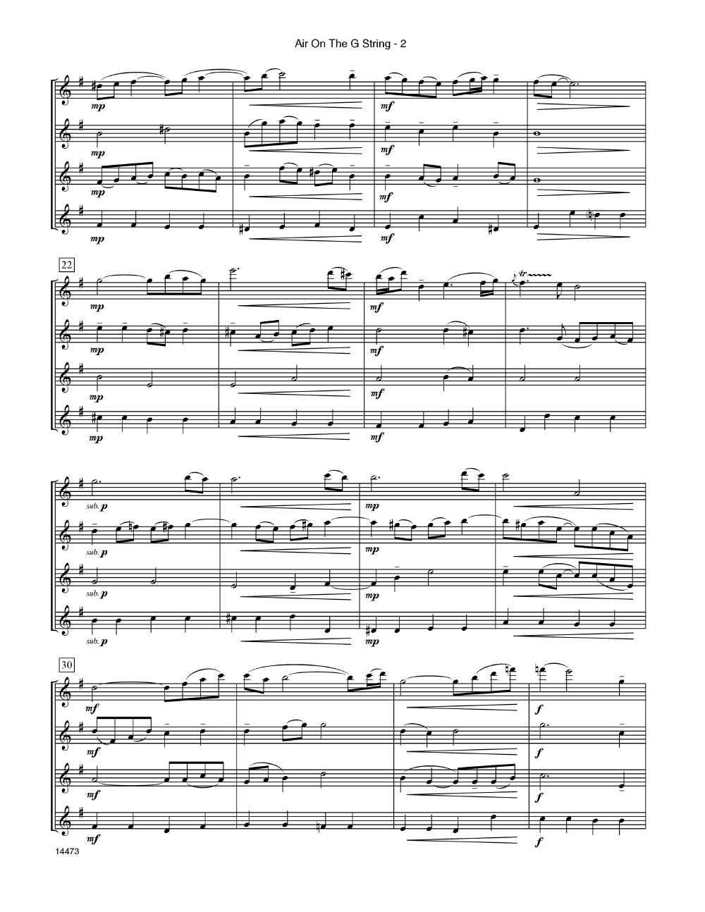 Air on the G String Flute Quartet (C19)