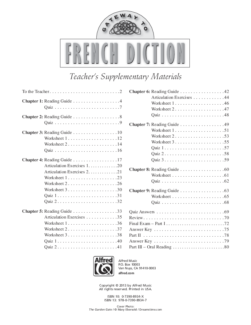 Gateway to French Diction BK/CD