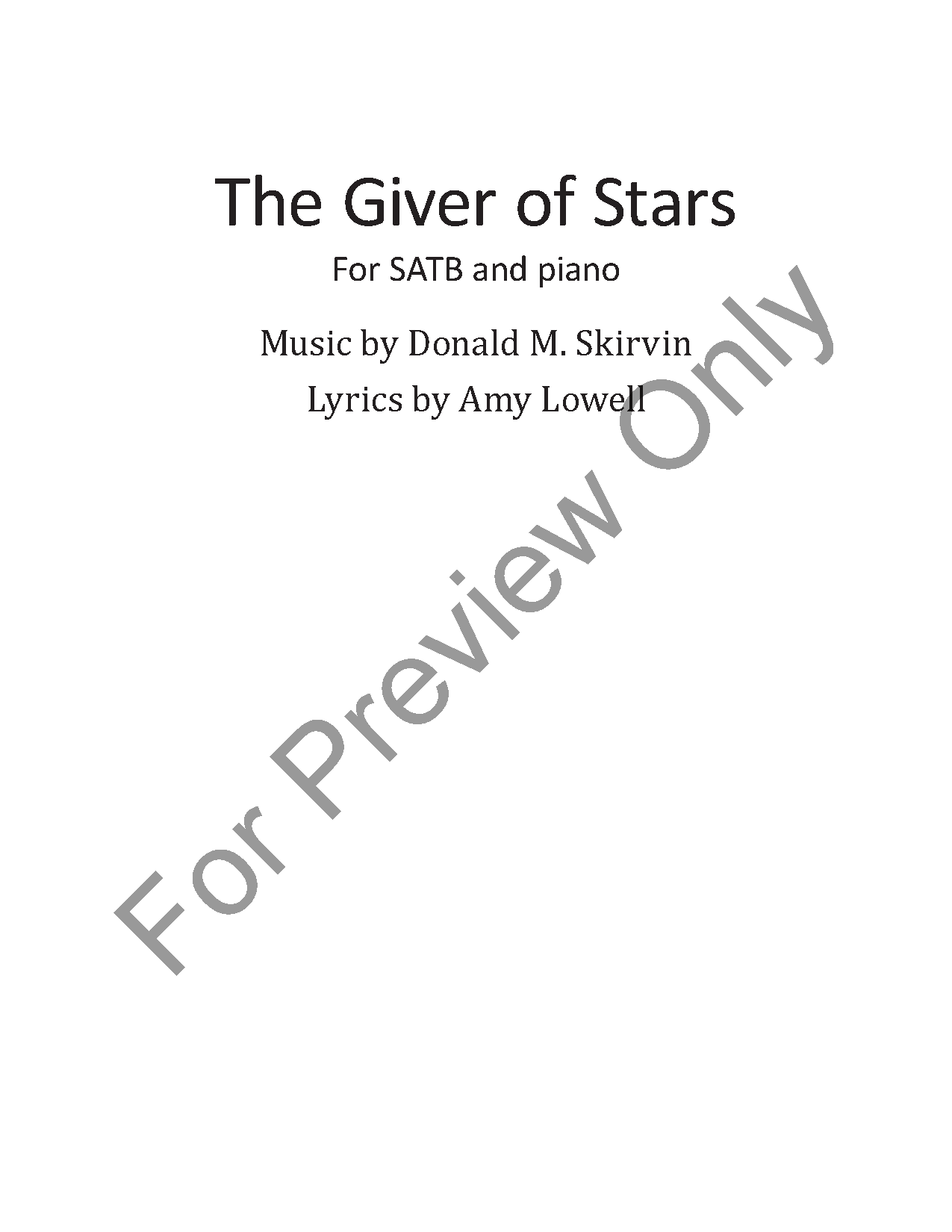 The Giver of Stars P.O.D.