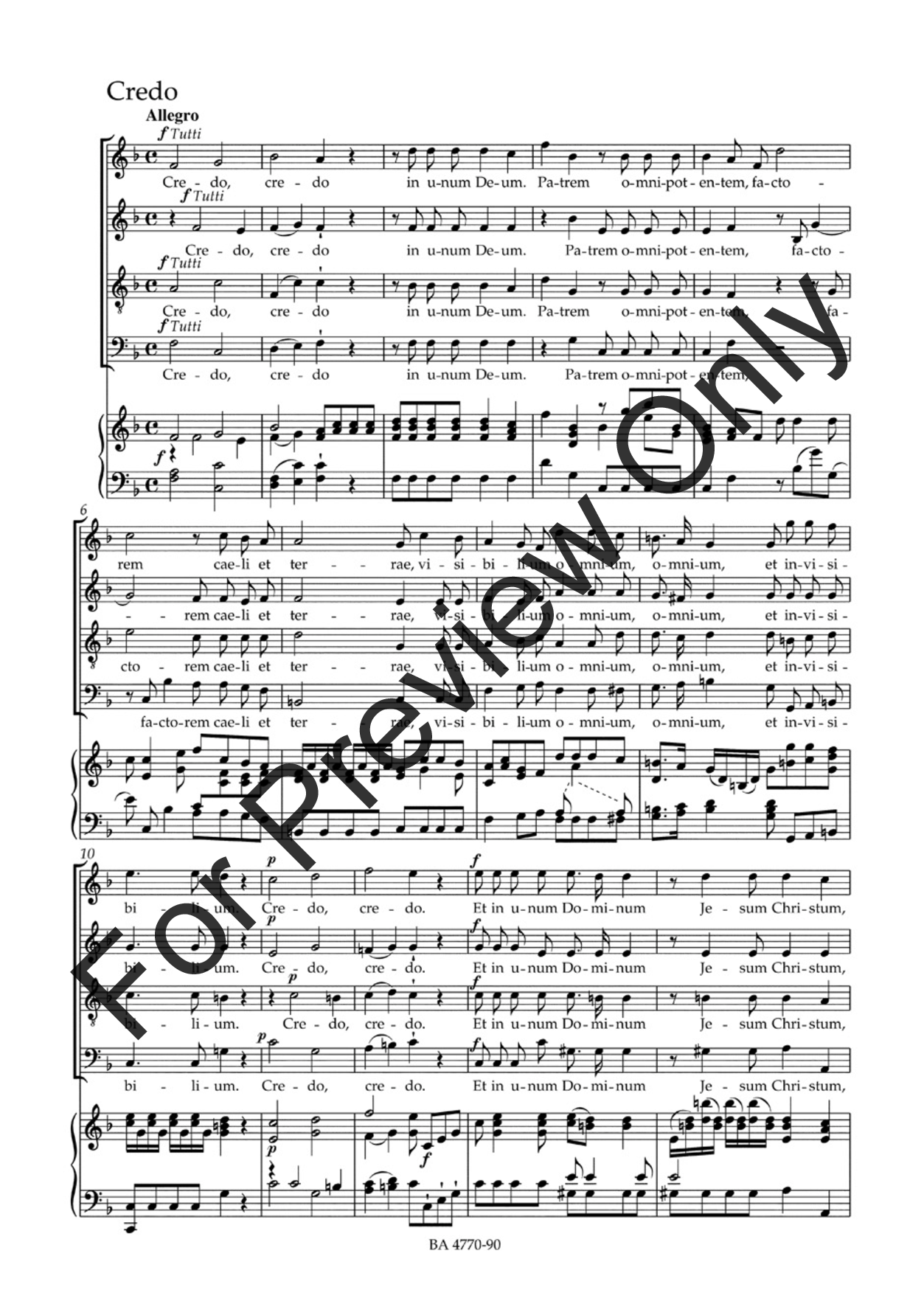 Mass brevis in F Major, KV 192 (186f) Vocal Score