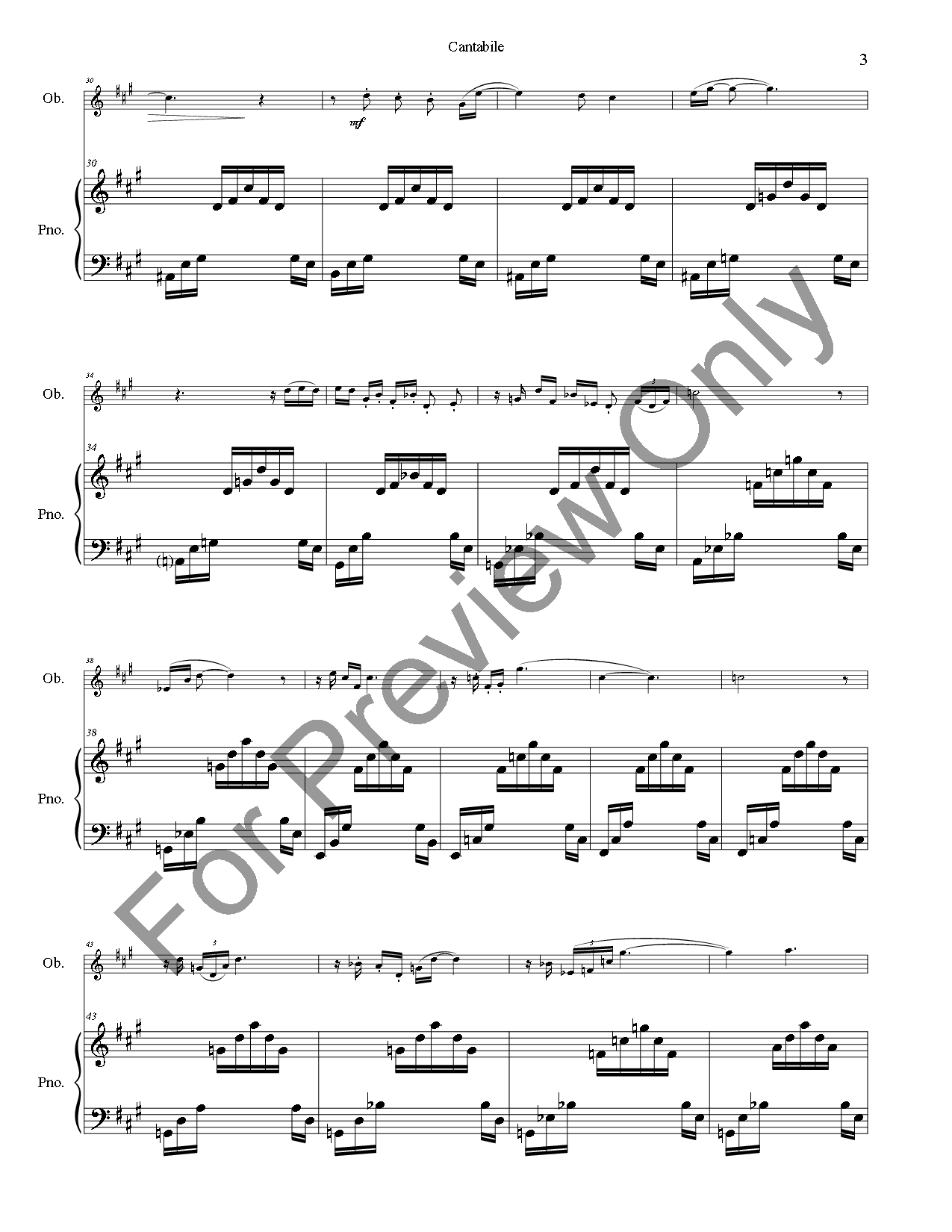 Cantabile for Oboe and Piano P.O.D.