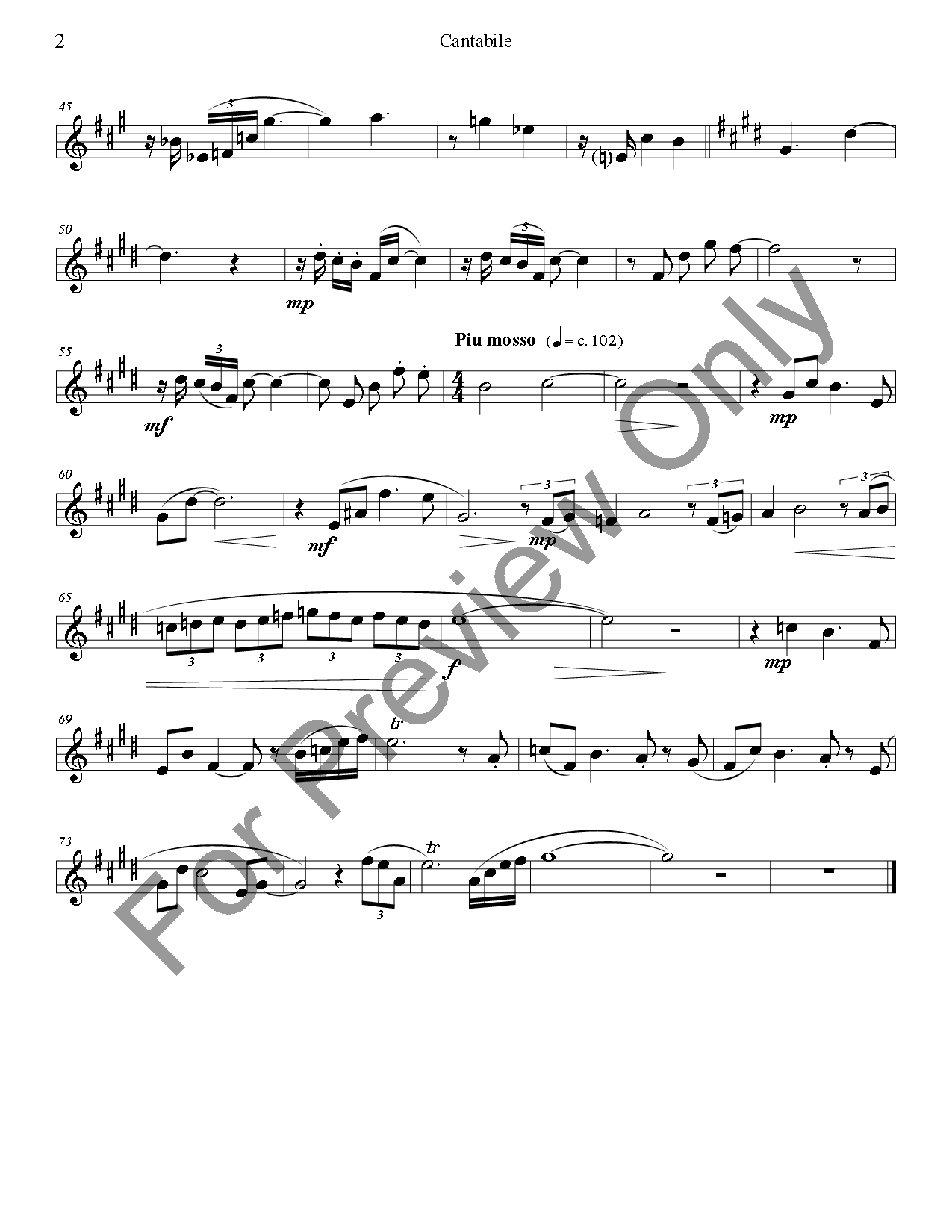 Cantabile for Oboe and Piano P.O.D.