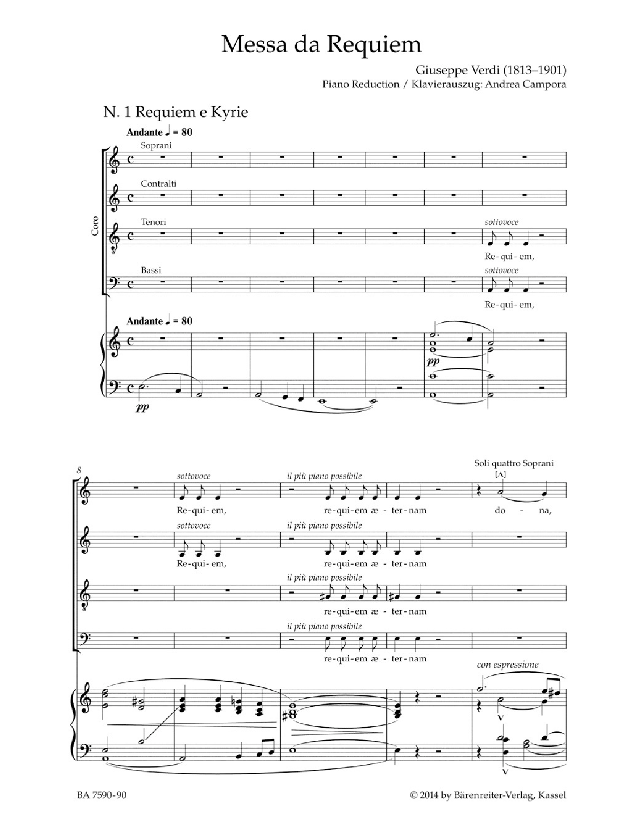 Messa da Requiem Vocal Score