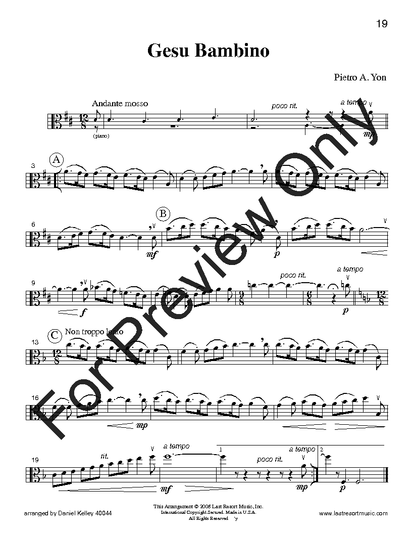 20 Intermediate Christmas Solos Viola and Piano