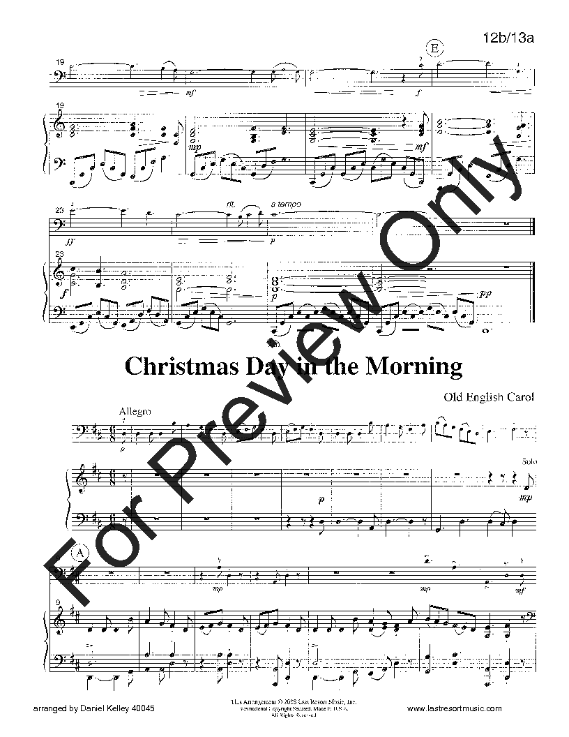 20 Intermediate Christmas Solos Cello/Bassoon and Piano
