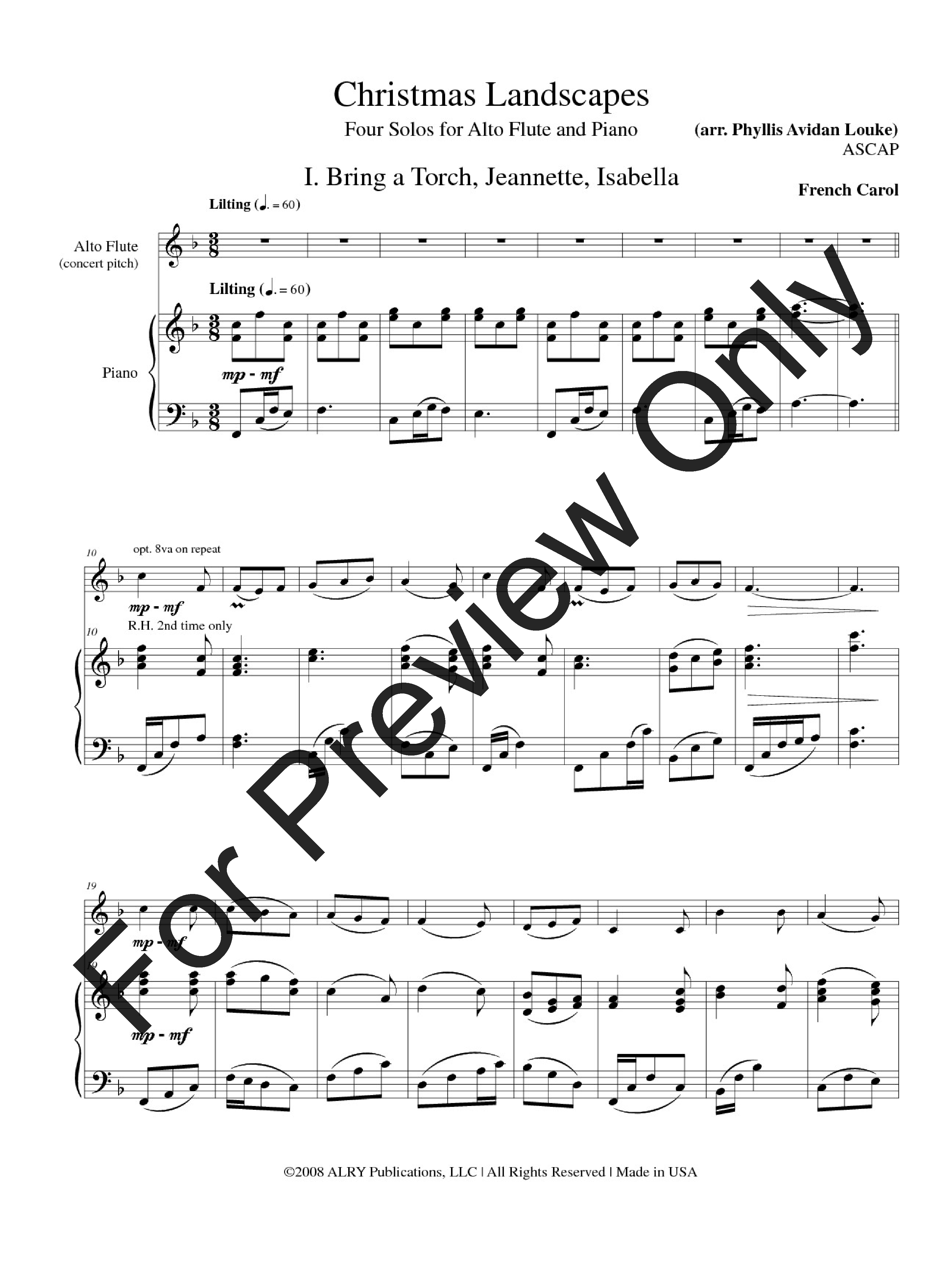 Christmas Landscapes Alto Flute and Piano opt. C flute