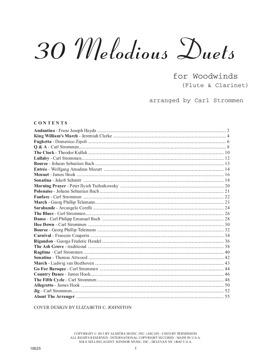 30 Melodious Duets Flute and Clarinet