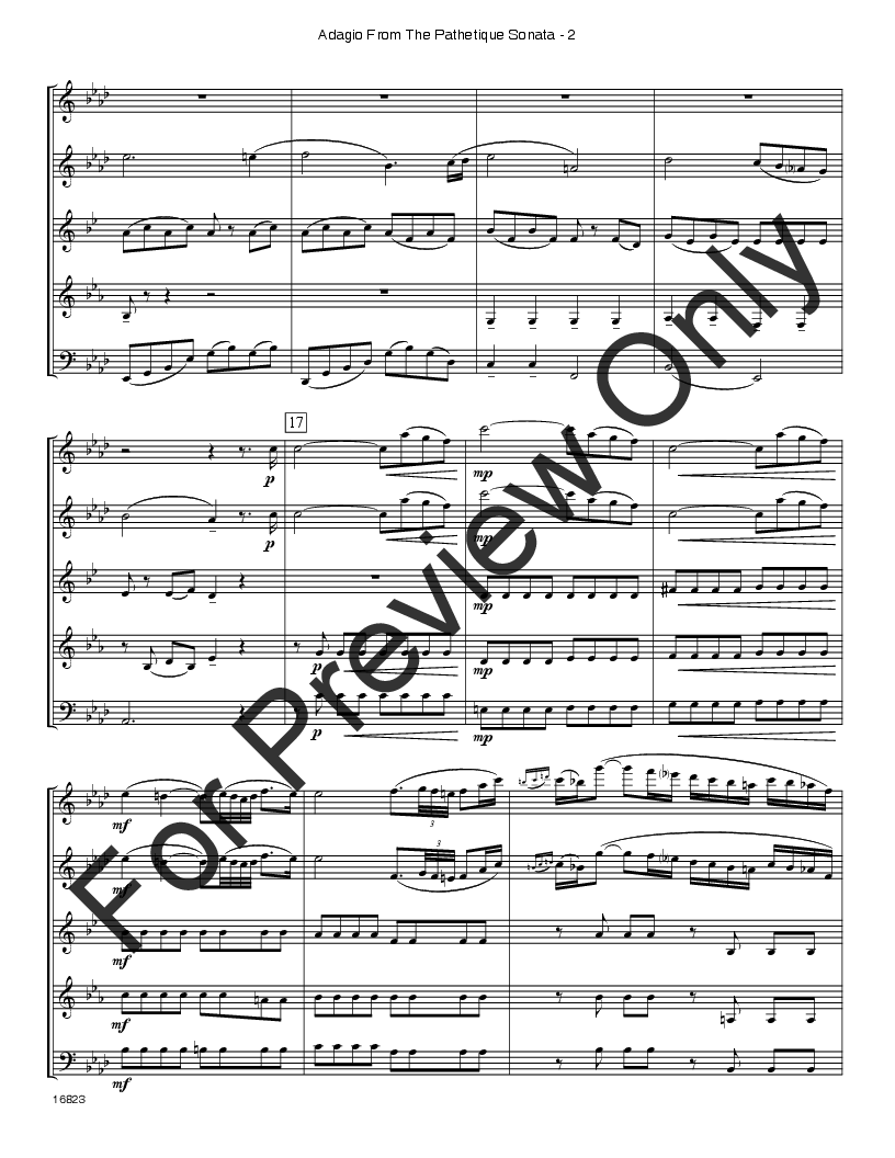 Adagio from The Pathetique Sonata Woodwind Quintet