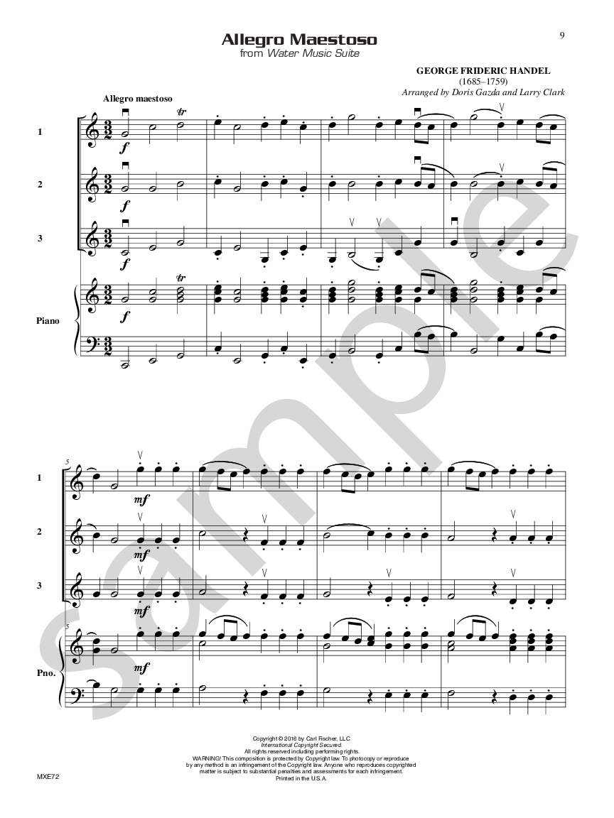 Compatible Trios for Weddings Score and Piano Part