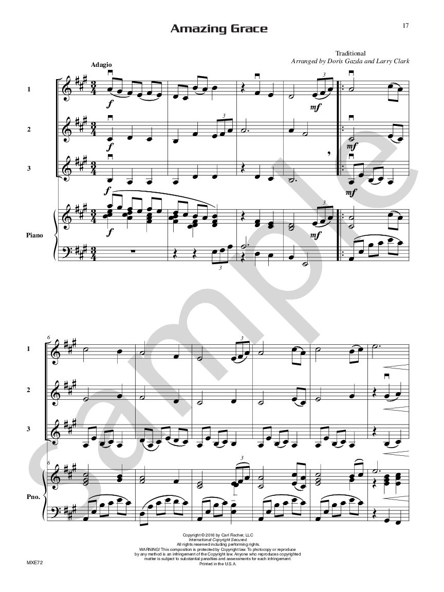 Compatible Trios for Weddings Score and Piano Part