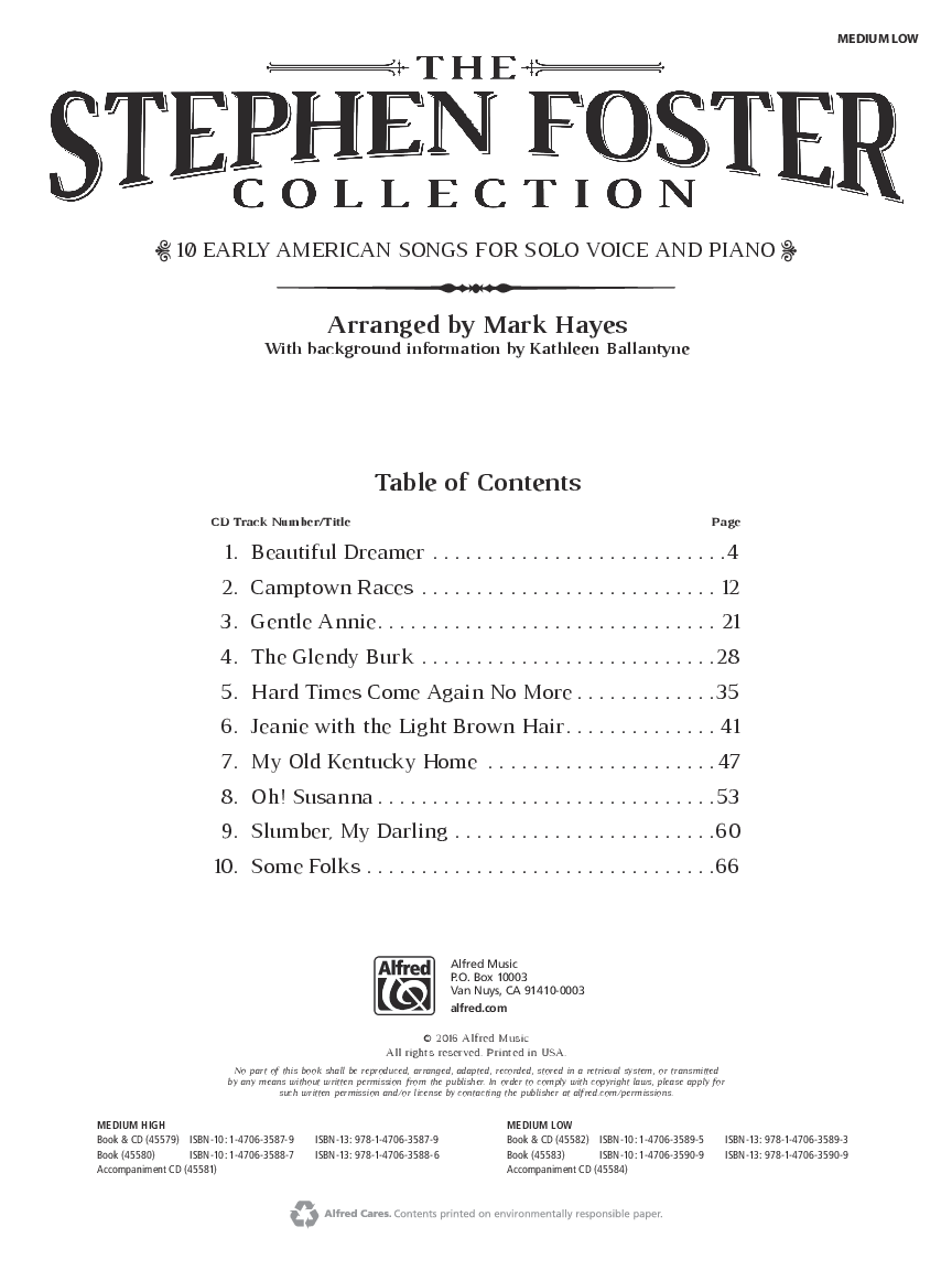 The Stephen Foster Collection Medium Low Solo Collection