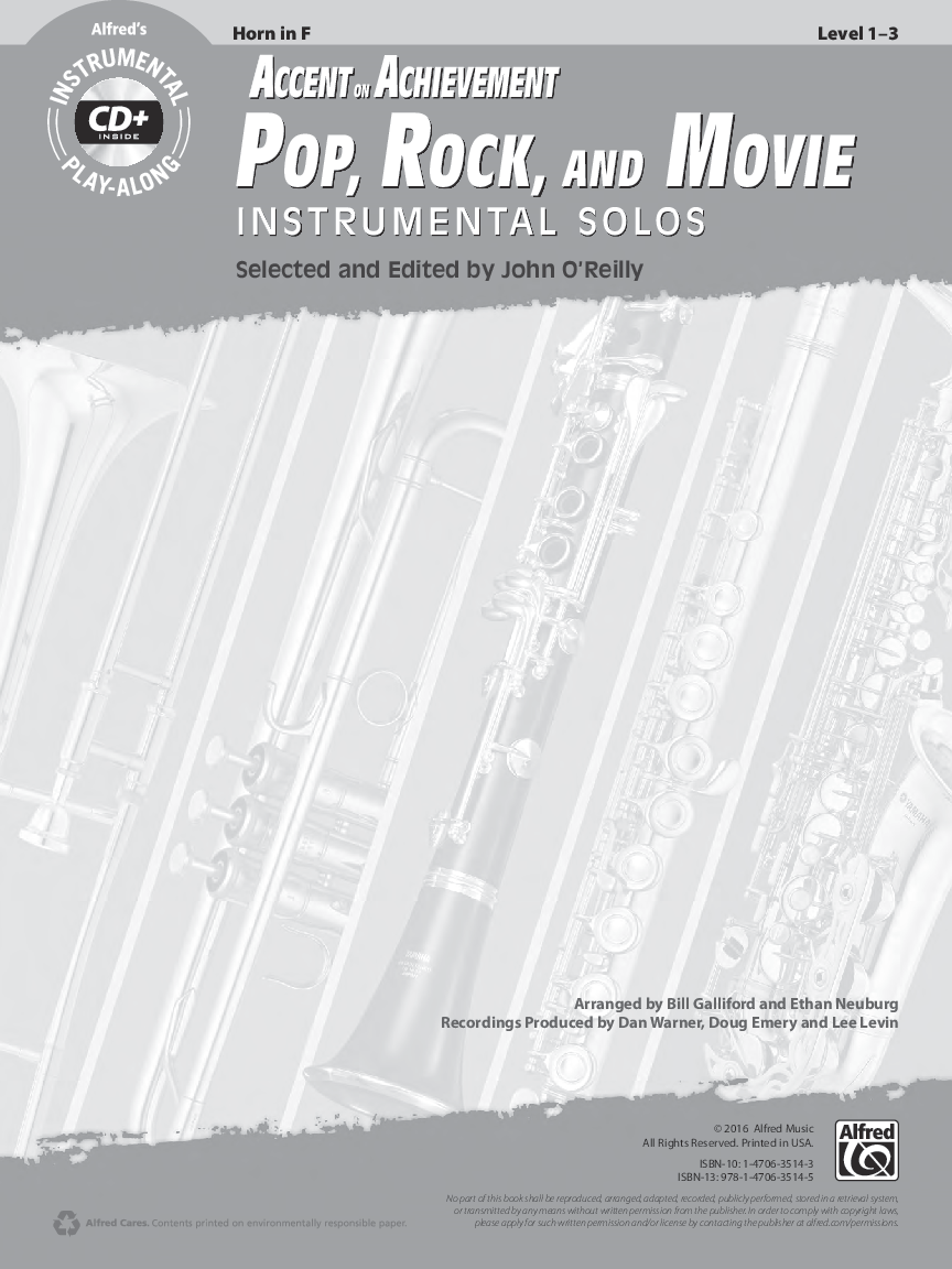 Accent on Achievement Pop, Rock and Movie Instrumental Solos French Horn BK/CD