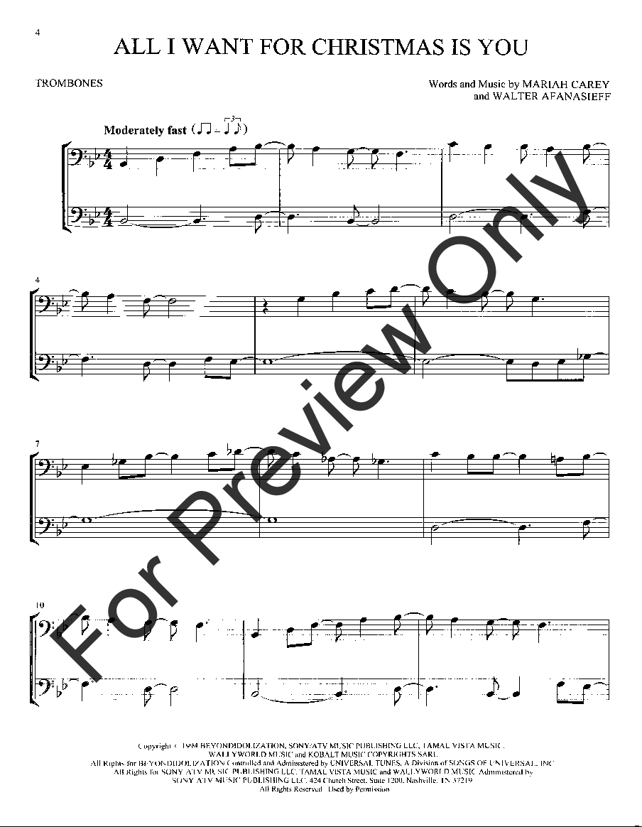 Christmas Hits for Two Trombone Duet