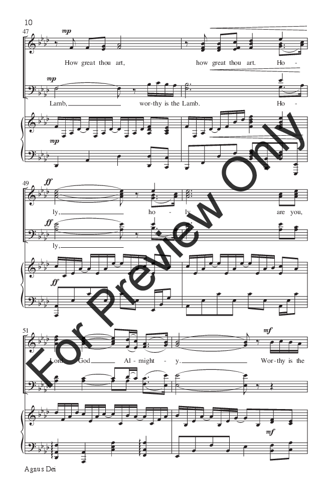 Agnus Dei with How Great Thou Art Large Print Edition P.O.D.