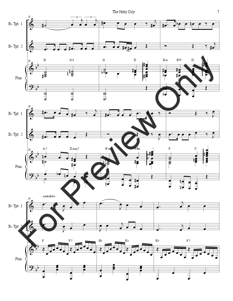 The Holy City (Duet for Bb-Trumpet) P.O.D.
