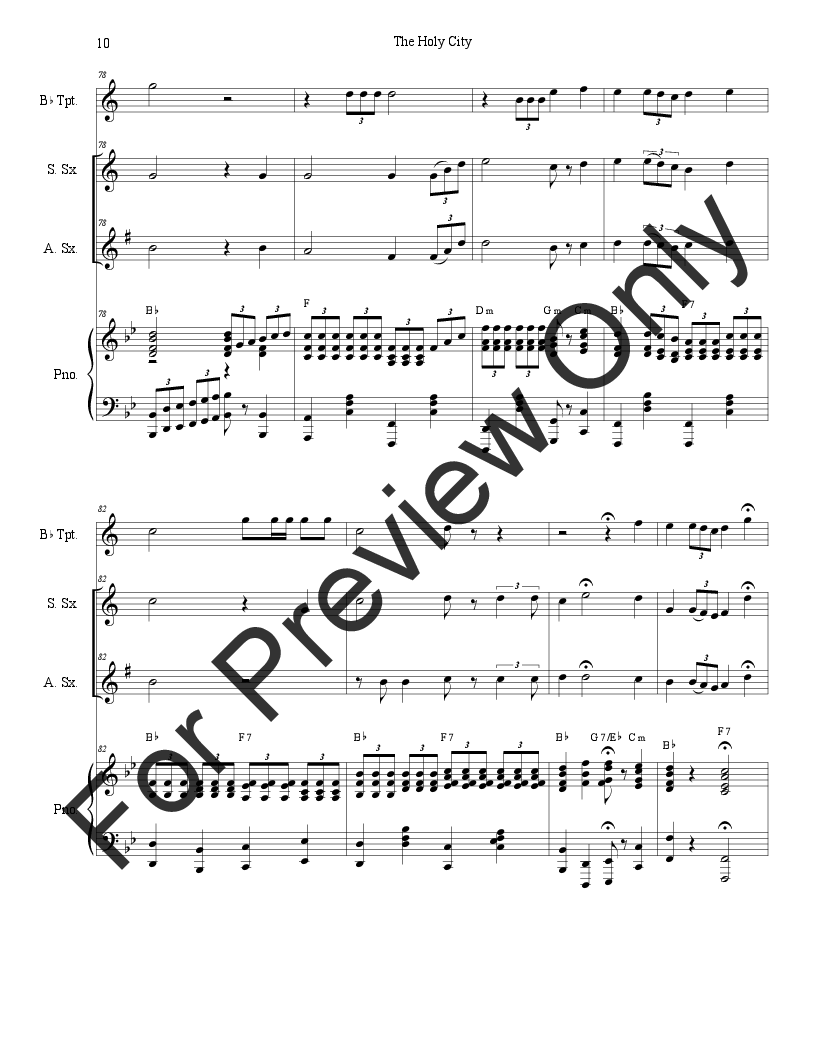 The Holy City (Duet for Soprano and Alto Saxophone) P.O.D.