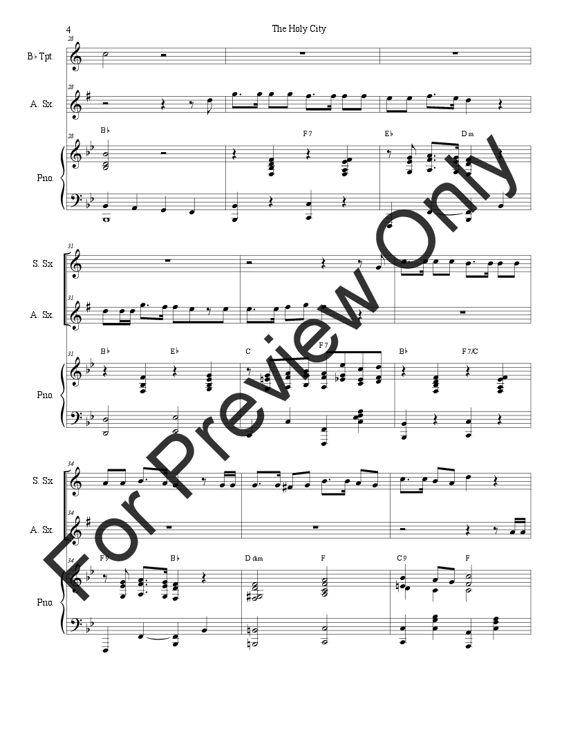 The Holy City (Duet for Soprano and Alto Saxophone) P.O.D.