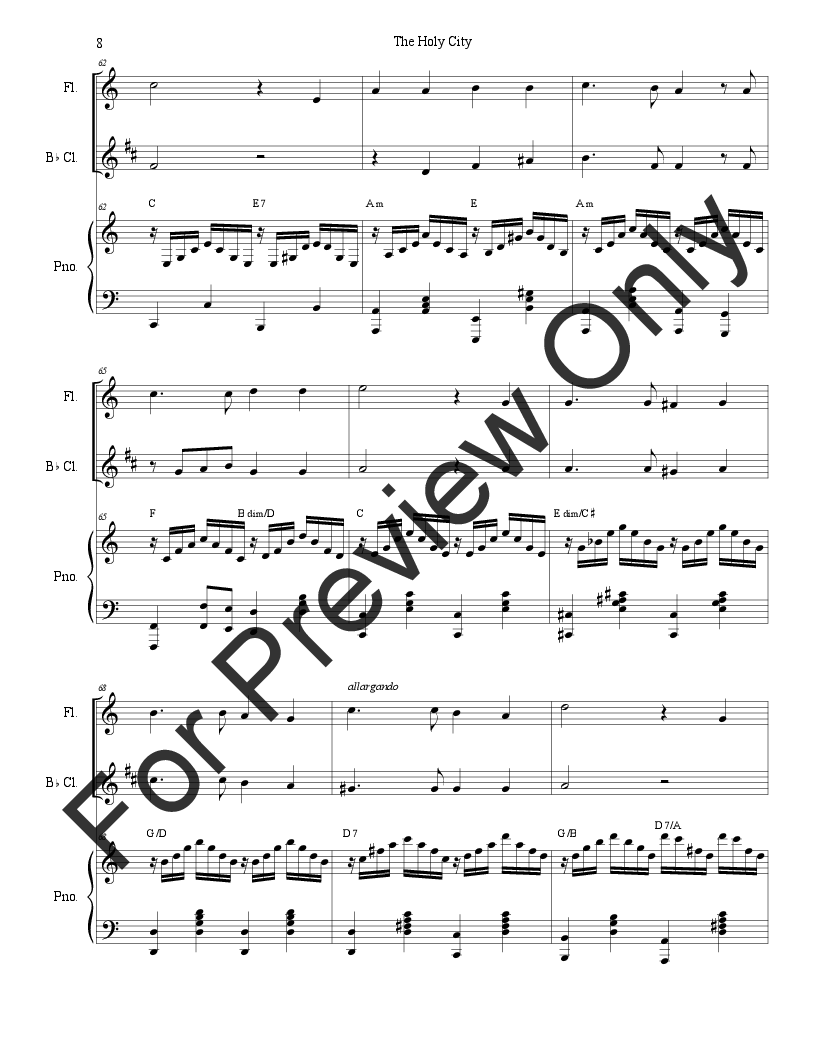 The Holy City (Duet for Flute and Bb-Clarinet) P.O.D.