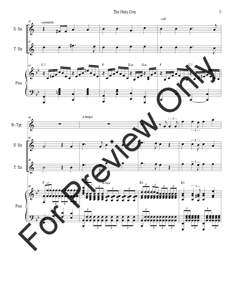 The Holy City (Duet for Soprano and Tenor Saxophone) P.O.D.