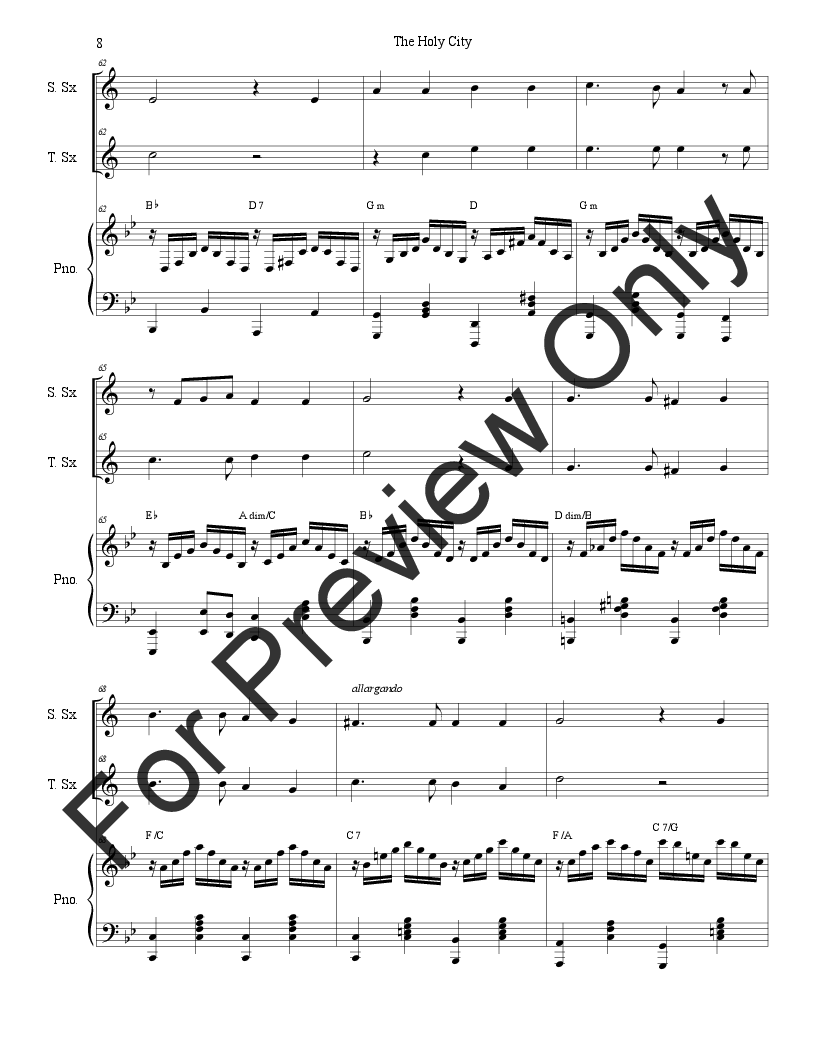 The Holy City (Duet for Soprano and Tenor Saxophone) P.O.D.