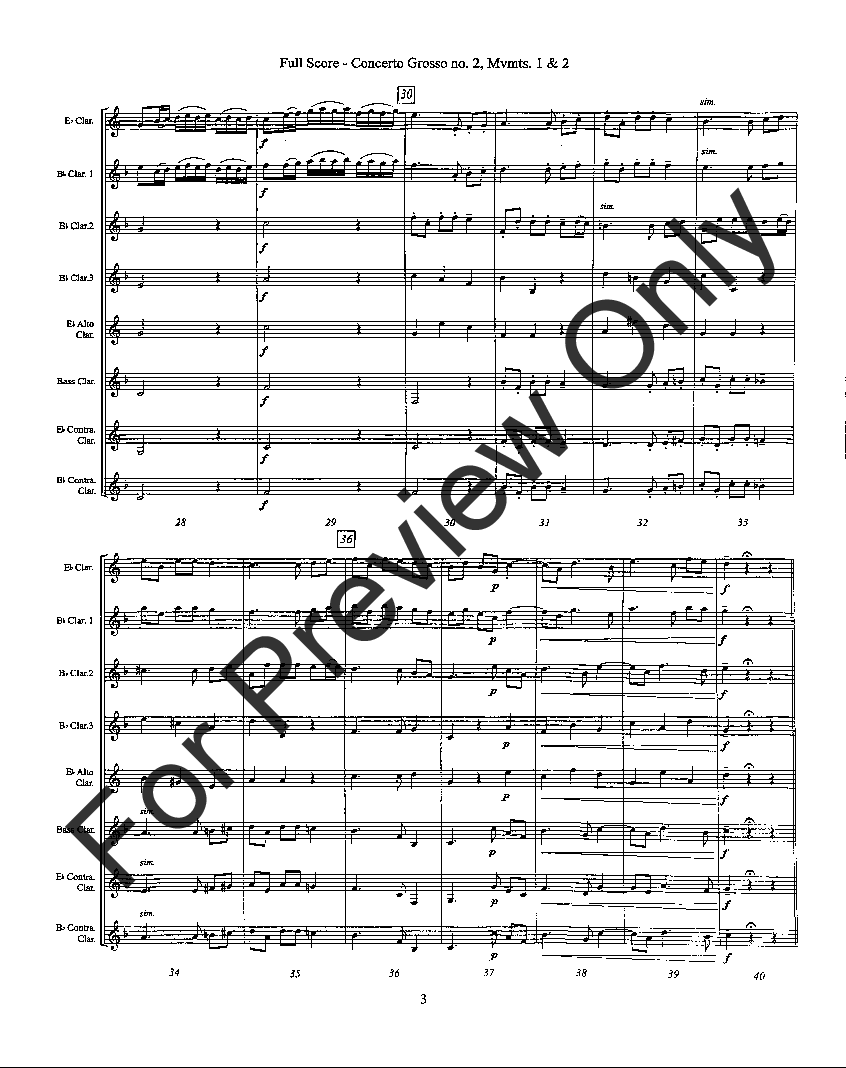 Concerto Grosso, Op. 6, No. 2 Clarinet Choir