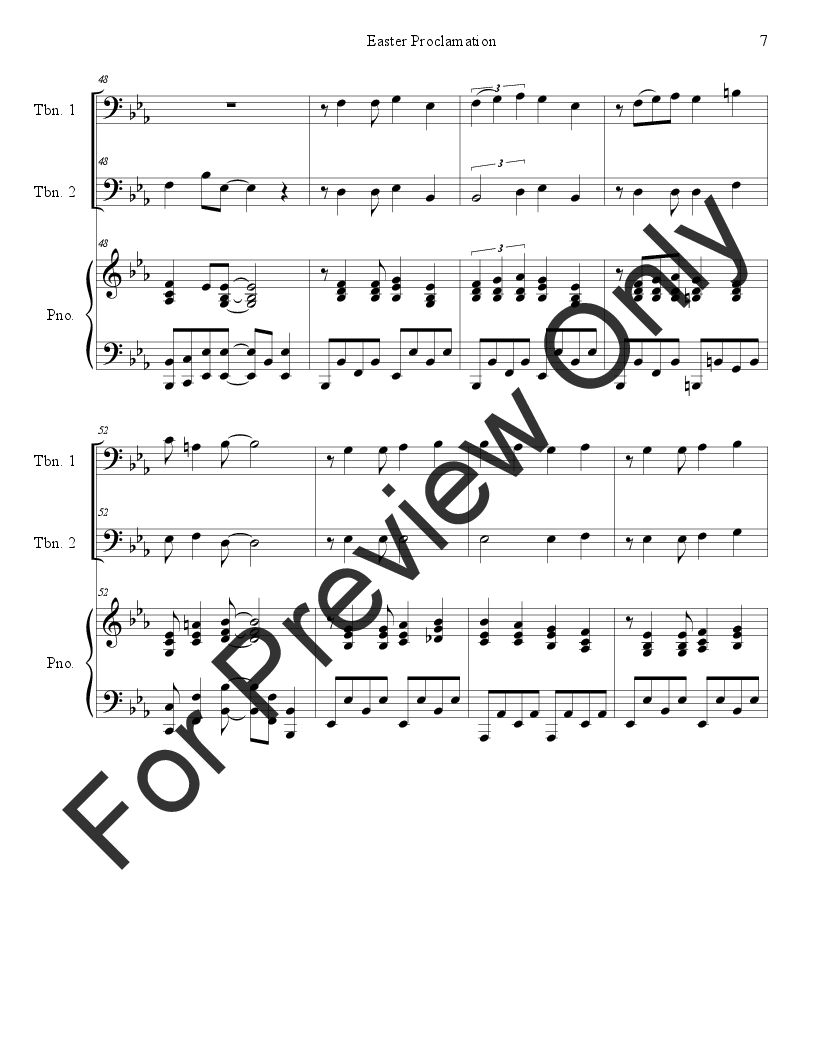 Easter Proclamation (The Risen Christ) Trombone Duet with Piano P.O.D.