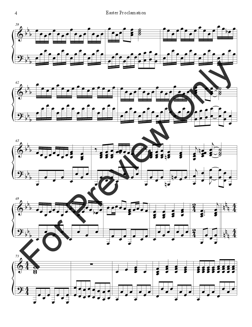 Easter Proclamation (The Risen Christ) Trumpet Duet and Piano P.O.D.