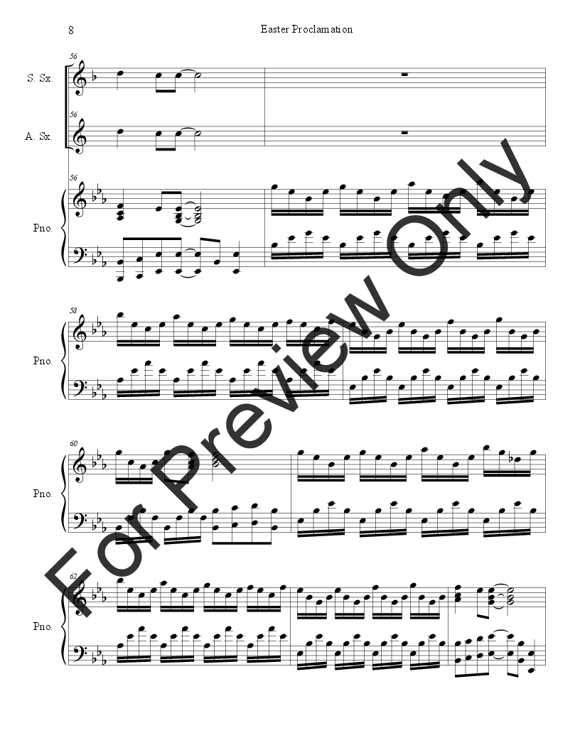 Easter Proclamation (The Risen Christ) SA Saxophone Duet with Piano P.O.D.
