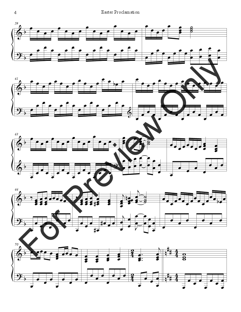Easter Proclamation (The Risen Christ) C Instrument Duet with Piano P.O.D.