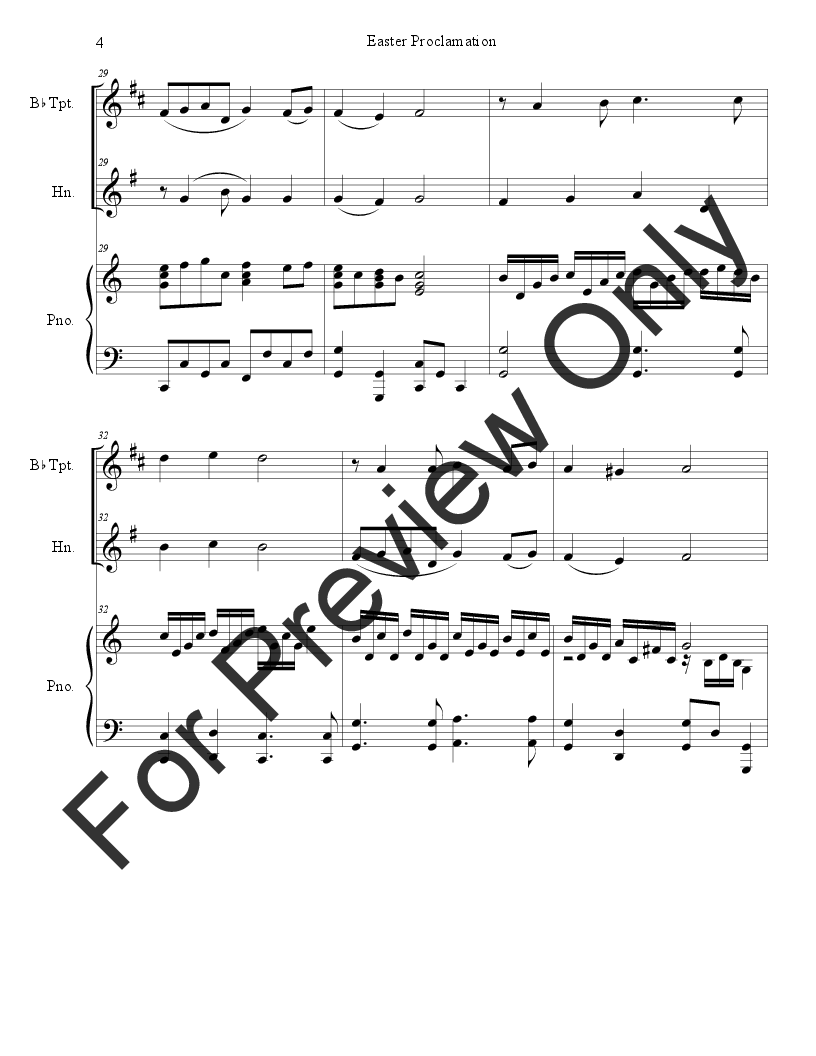 Easter Proclamation (The Risen Christ) Trumpet Trombone Duet with Piano P.O.D.