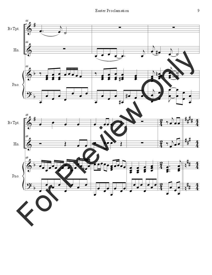 Easter Proclamation (The Risen Christ) Trumpet Trombone Duet with Piano P.O.D.