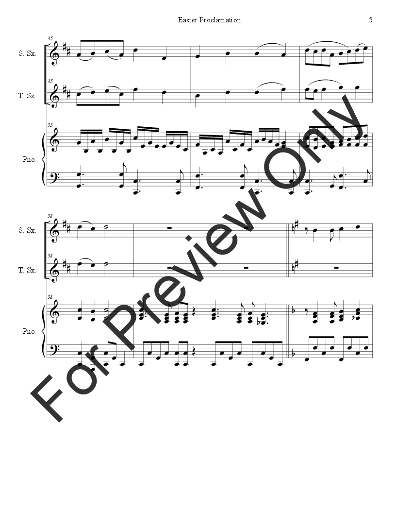 Easter Proclamation (The Risen Christ) ST Saxophone Duet with Piano P.O.D.