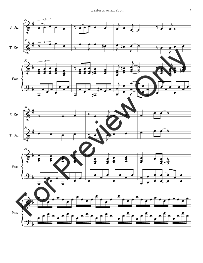 Easter Proclamation (The Risen Christ) ST Saxophone Duet with Piano P.O.D.