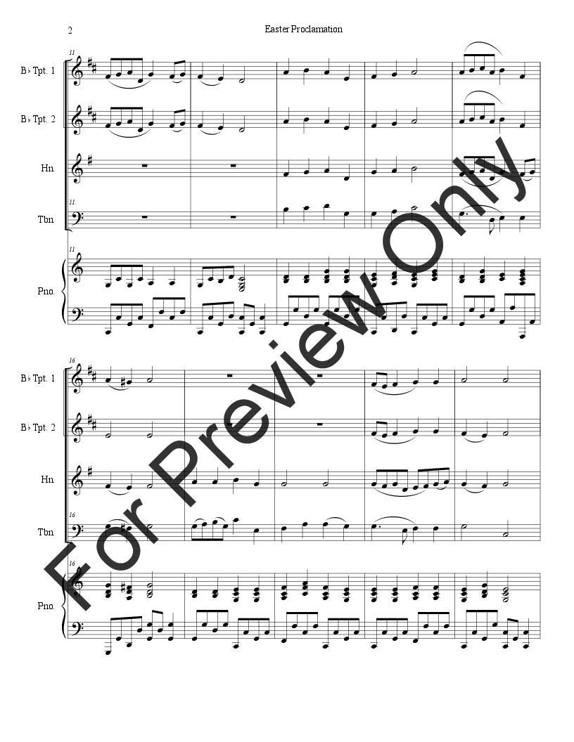 Easter Proclamation (The Risen Christ) 2 Trumpets French horn Trombone with Piano P.O.D.