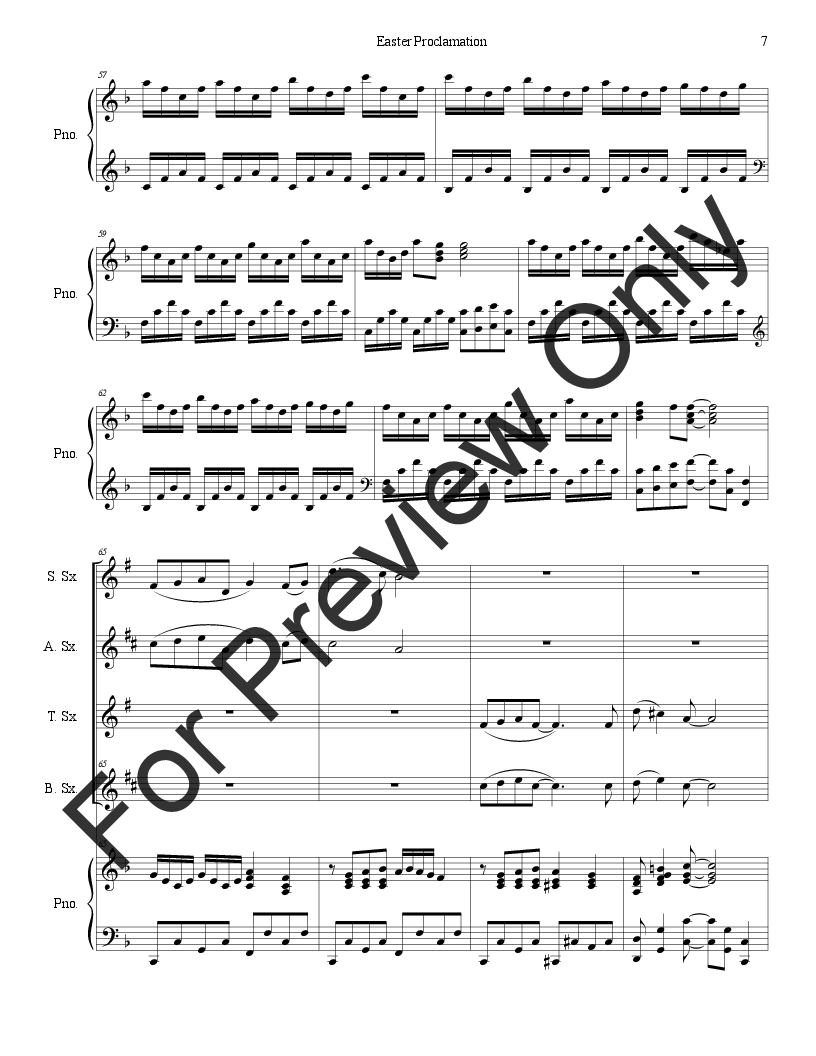 Easter Proclamation (The Risen Christ) SATB Sax Quartet with Piano P.O.D.