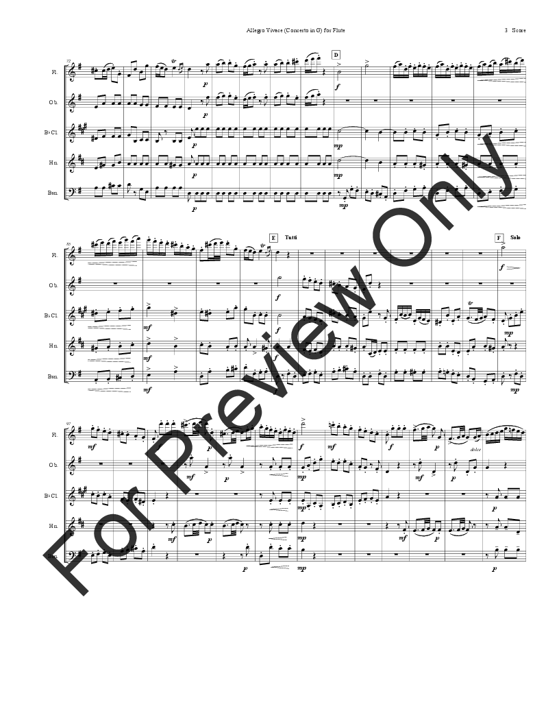Allegro Vivace - Concerto in G for Flute P.O.D.