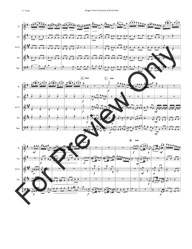 Allegro Vivace - Concerto in G for Flute P.O.D.