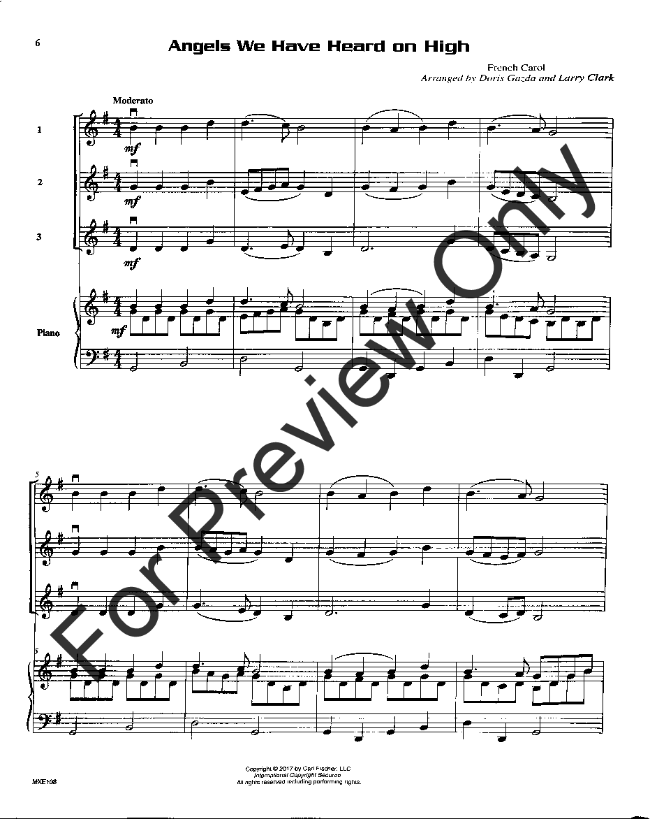 Compatible Trios for Christmas Piano Score