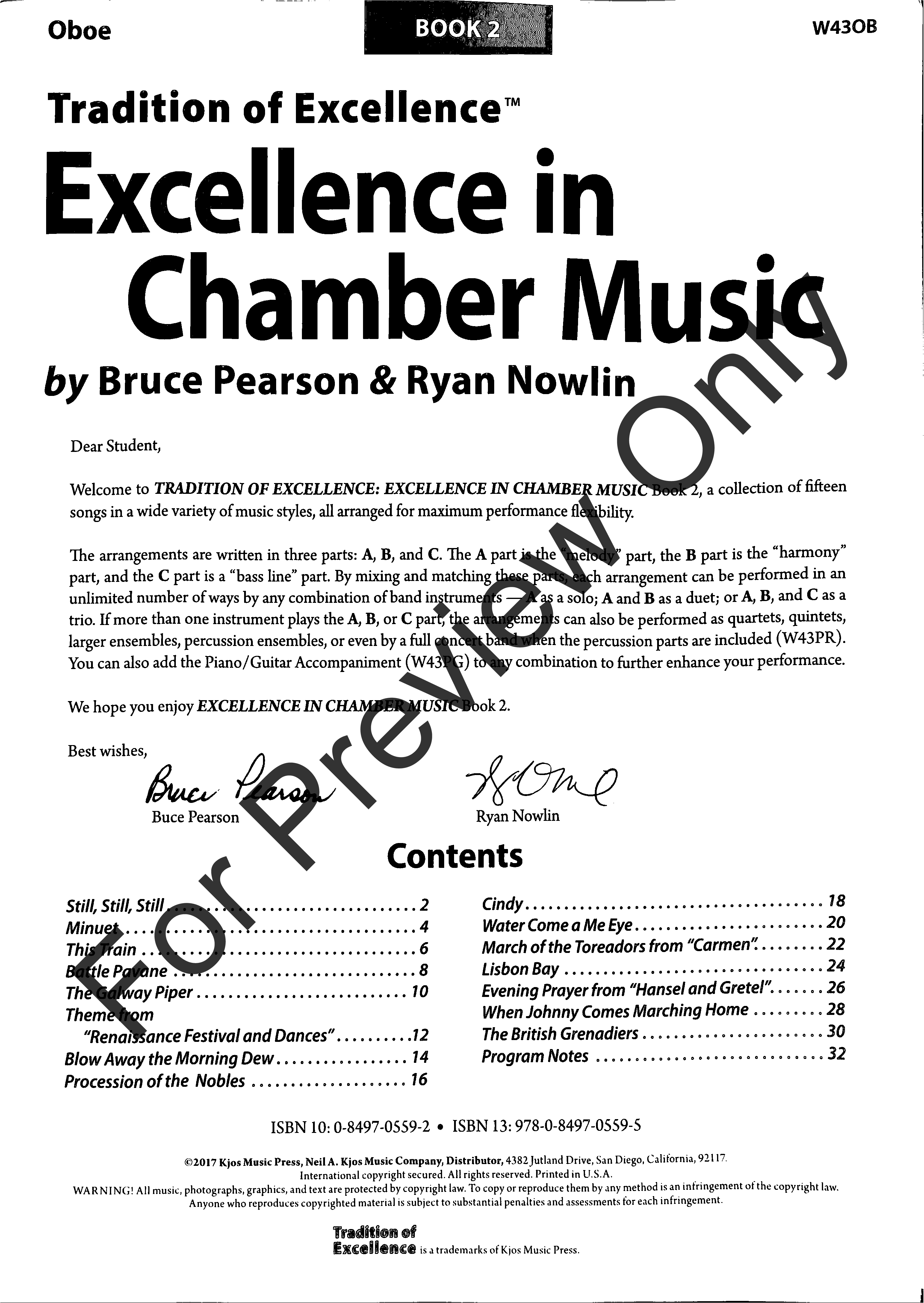 Excellence in Chamber Music #2 Oboe Book