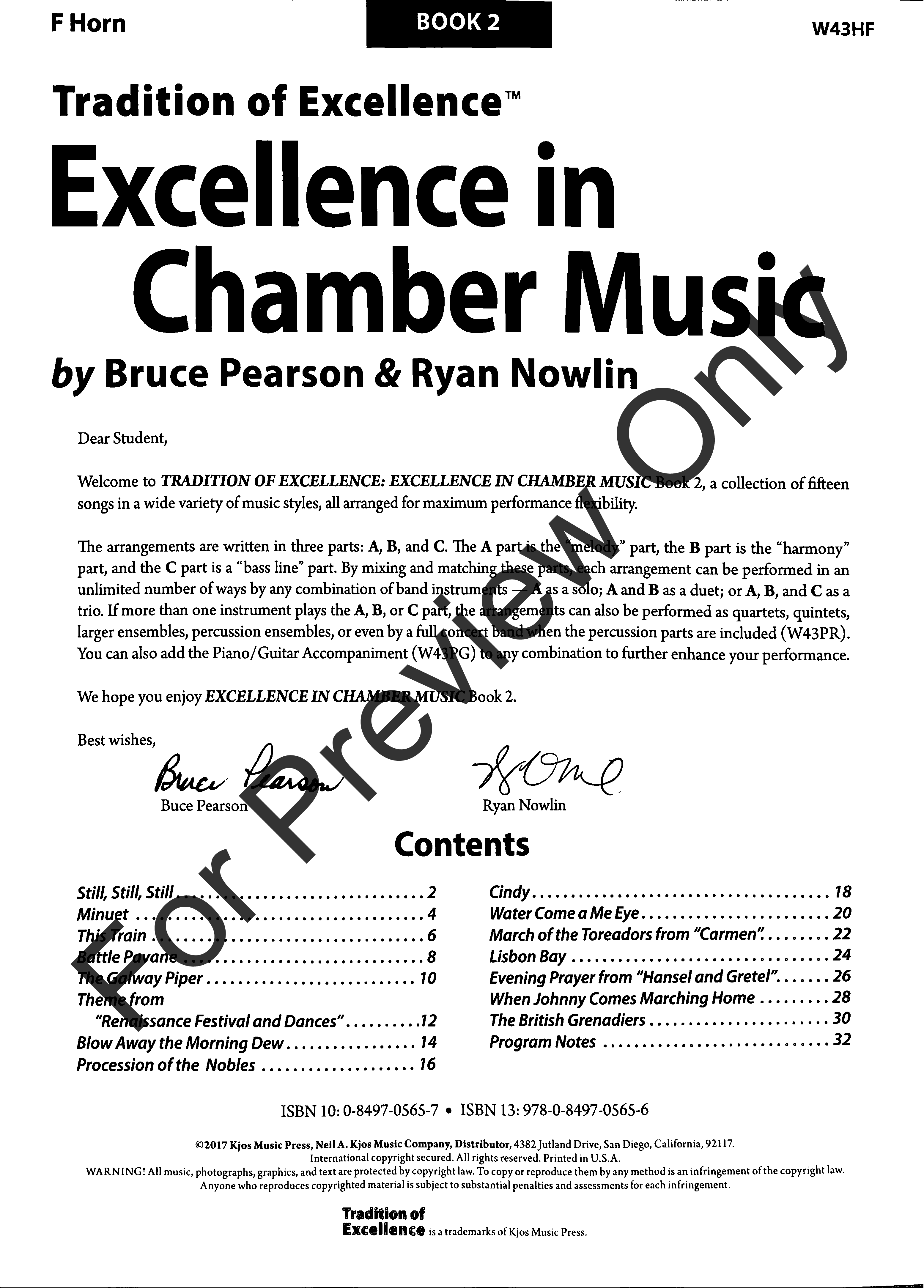 Excellence in Chamber Music #2 French Horn Book
