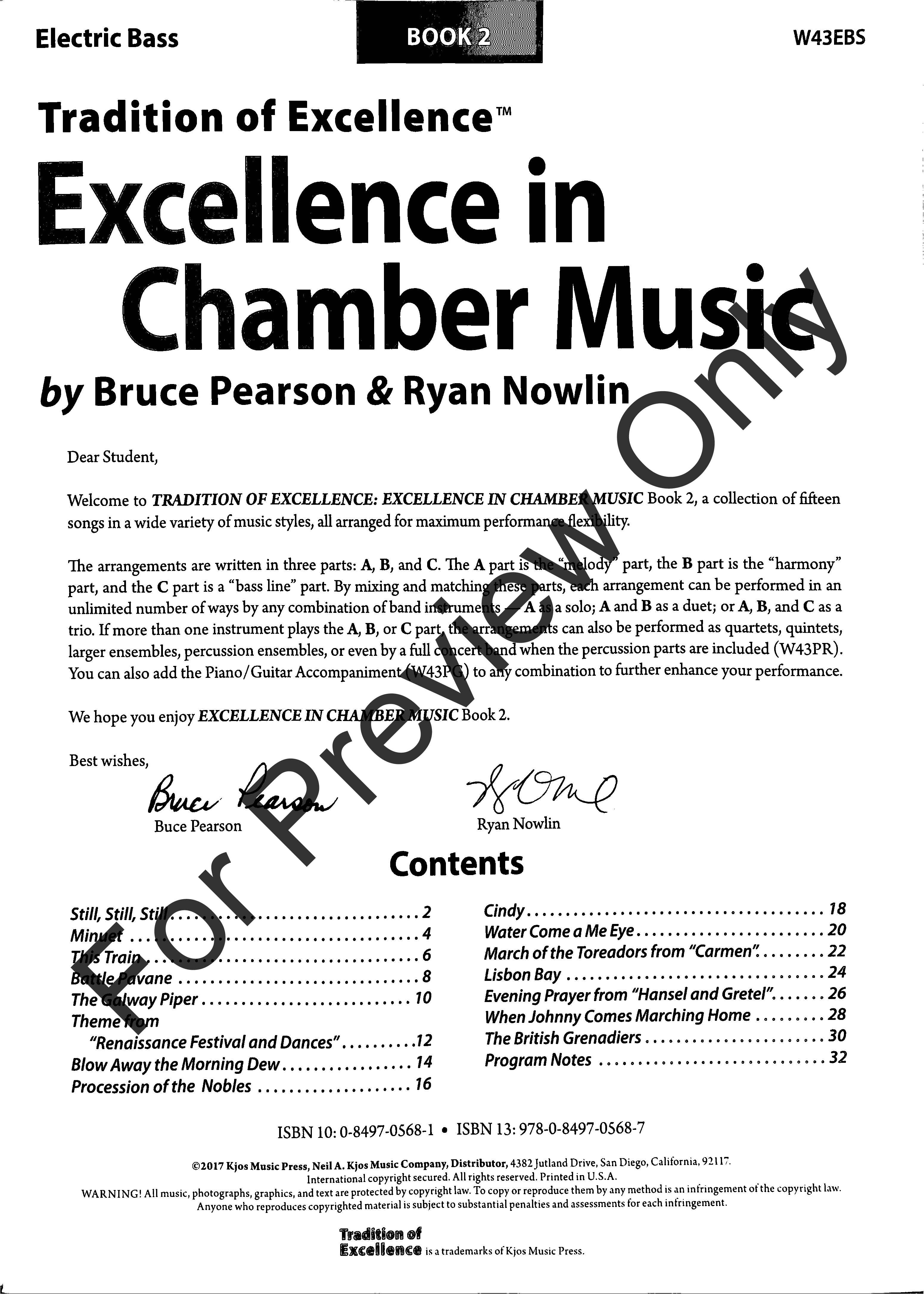 Excellence in Chamber Music #2 Electric Bass Guitar Book
